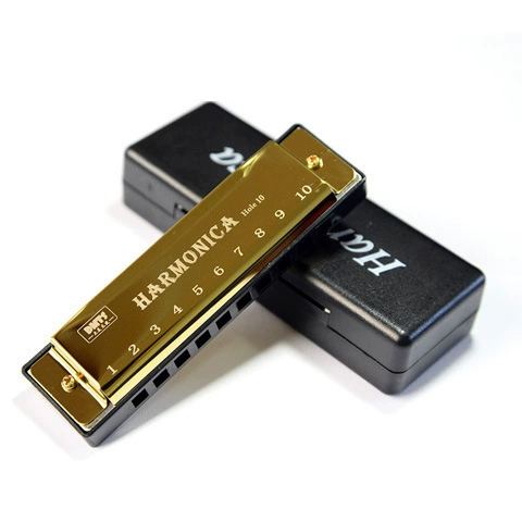 10 -hole titanium mouth piano (golden)