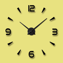 Temu热销diy亚克力创意挂钟 47寸客厅数字EVA墙贴钟 家用装饰钟表