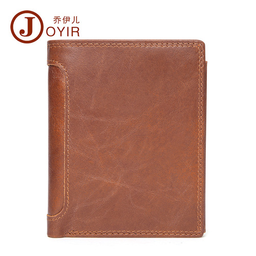 Cross-border genuine leather men's wallet RFID anti-magnetic short-handbag slim wallet fashionable business cowhide men's bag