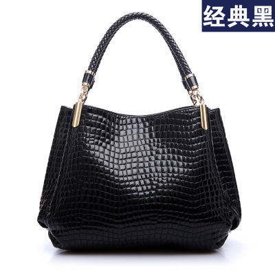 Bolso de Mujer, Invierno 2024, Nuevo Modelo, Patrón de Cocodrilo, Piel Sintética, Estilo Europeo y Americano, Bolso de Mano para Mujer de Mediana Edad, Bolso Grande de Hombro, Venta al por Mayor