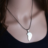 Fashionable pendant for beloved heart shaped, necklace, chain, set, European style, Birthday gift