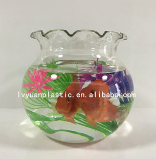 Plastic sober bottle wide mouth juice bottle transparent round ecological fish tank PET lace round fish tank