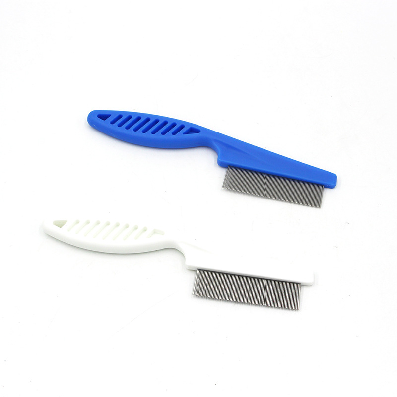 Peine para mascotas Peine para perros y gatos para pulgas Peine para eliminar piojos Peine para dientes finos con aguja de acero Peine para eliminar pulgas Peine para aseo de mascotas Peine para eliminar el cabello