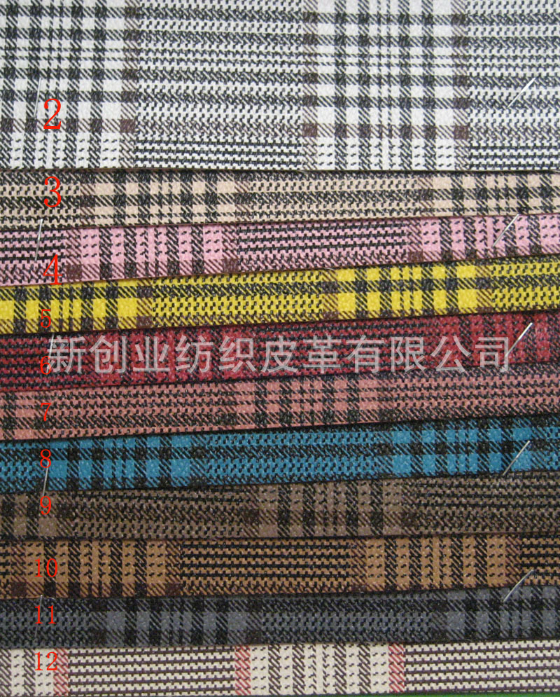 新格子布皮皮革手袋人造革皮革鞋材封面皮工艺品皮料手机套用皮革
