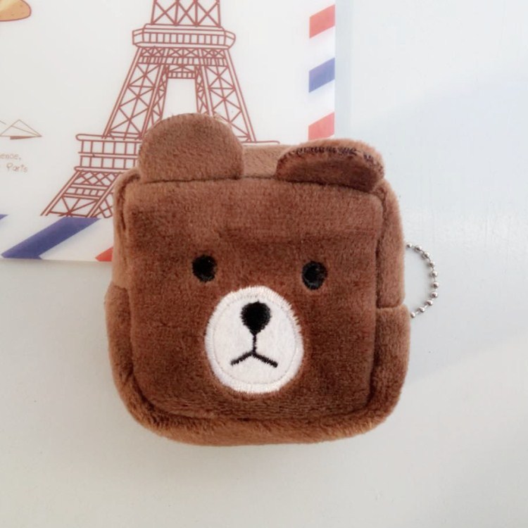 Monedero de felpa para mujer estilo japonés y coreano con diseño de Totoro bolso cuadrado para llaves