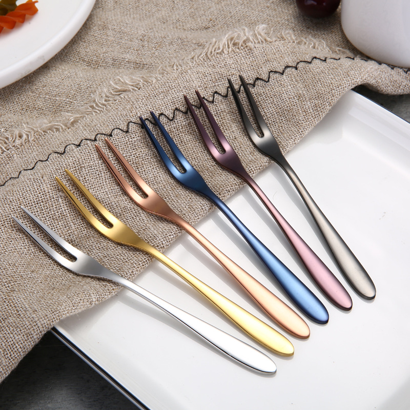 304 horquilla de fruta coreana horquilla de pastel de luna doméstica horquilla de postre horquilla de hotel occidental pulido espejo