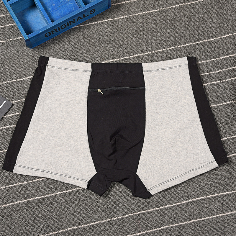 Creative fashion Men's zipper boxer pants simple seamless underwear comfortable breathable color matching shorts manufacturers selling Creative fashion Men's zipper boxer pants simple seamless underwear comfortable breathable color matching shorts manufacturers selling