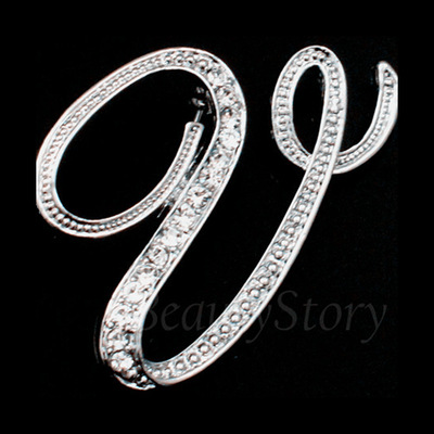Broche de letras inglesas incrustadas en diamantes deseo Comercio exterior popular broche de metal de todos los partidos collar de la insignia de los hombres hebilla Pin image 29