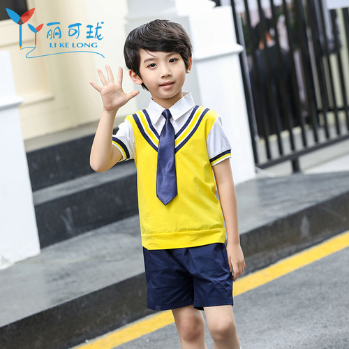 Summer school uniforms, kindergarten uniforms, summer clothes, new college style primary school uniforms, children's sportswear two-piece set