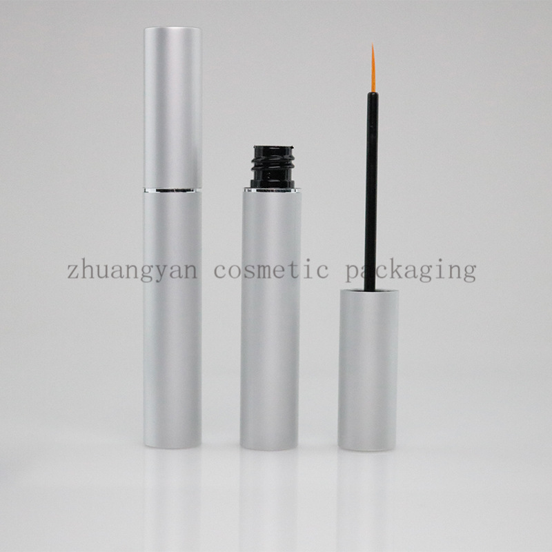 跨境热卖3ml铝制金属亚银色眼线液瓶睫毛增长液眉毛滋养液包材瓶