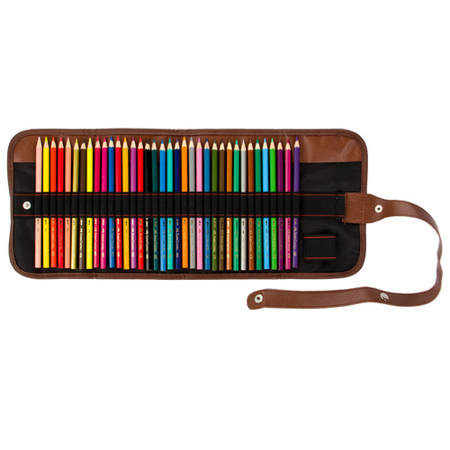 Borens pen curtain 24-hole sketch pencil colored lead canvas pen curtain 72 pen bag student learning stationery storage pen bag