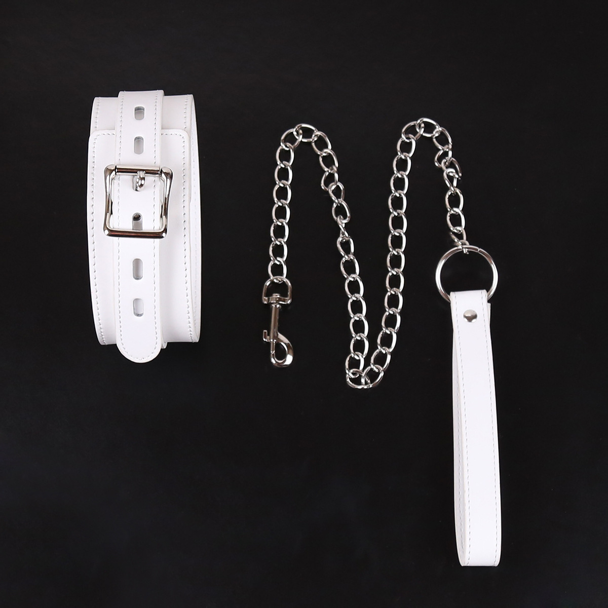Directamente del fabricante: productos novedosos para adultos, juguetes sexuales alternativos, collar de correa para perro blanco, collar, anillo para el cuello, juegos de rol.