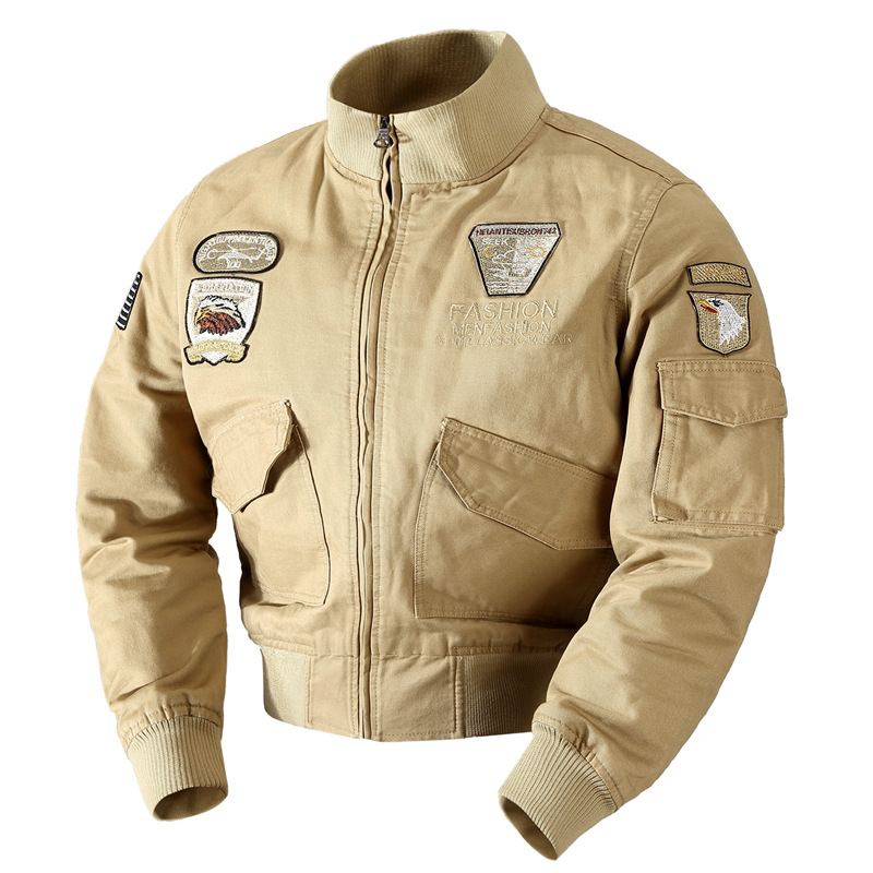 Transfronterizo AliExpress Amazon primavera y otoño chaqueta casual de los hombres de la Fuerza Aérea Uno eBay deseo ejército ropa de trabajo chaqueta de los hombres