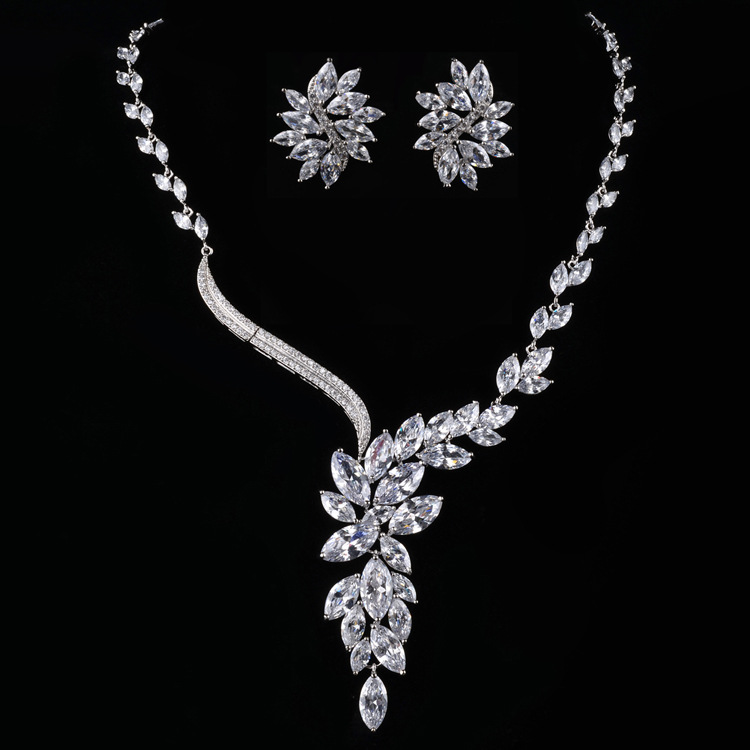 fashionable earrings with zircon