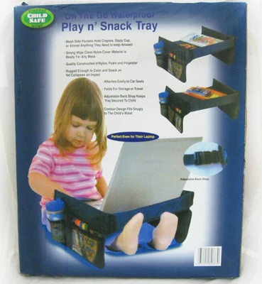 Car Rear Seat Safety Seat Tray, Car-Mounted Children's Dining Tray, Baby Coaxing Artifact, Foldableing Storage Brush, Water Cup Table Board (Car table board) - opp-bag-empty-color-box