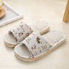 Non-slip slippers indoor for beloved, slide, cotton and linen, soft sole, wholesale