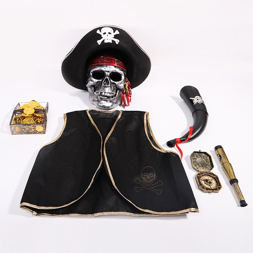 Pirates of the Caribbean gun Halloween props pirate knife pirate eye mask wig pirate vest pirate cosplay