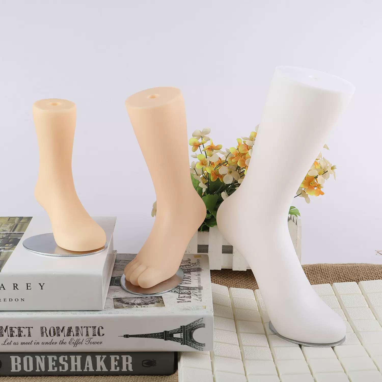 模特 无缝脚模腿模塑料男女袜模加厚磁铁袜脚儿童脚展示脚模 脚模