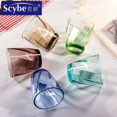 喜碧馬奇爾矮杯可疊彩色螺旋紋家用早餐杯牛奶杯果汁杯多顏色批發