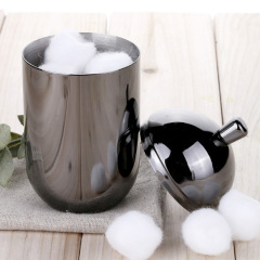 304不鏽鋼棉簽盒 歐式牙籤罐收納盒 創意客廳桌面首飾整理盒帶蓋