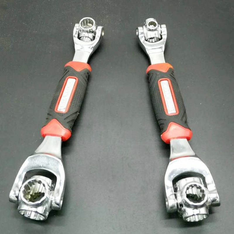 两用双向扳手多头强磁包塑柄手动八合一狗骨头多功能套筒棘轮扳手