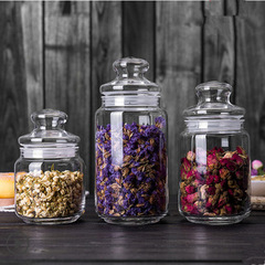 LeMeiYa Transparent Glass Storage Jar Tea Can Food Sealing Jar Dry Goods Storage Bottle Glass Coffee Can Wholesale