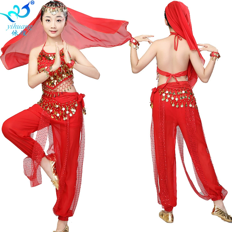 Детская belly dance сцена обслуживание, Xinjiang выступление, китайское танцевальное детское выступление с пайетками