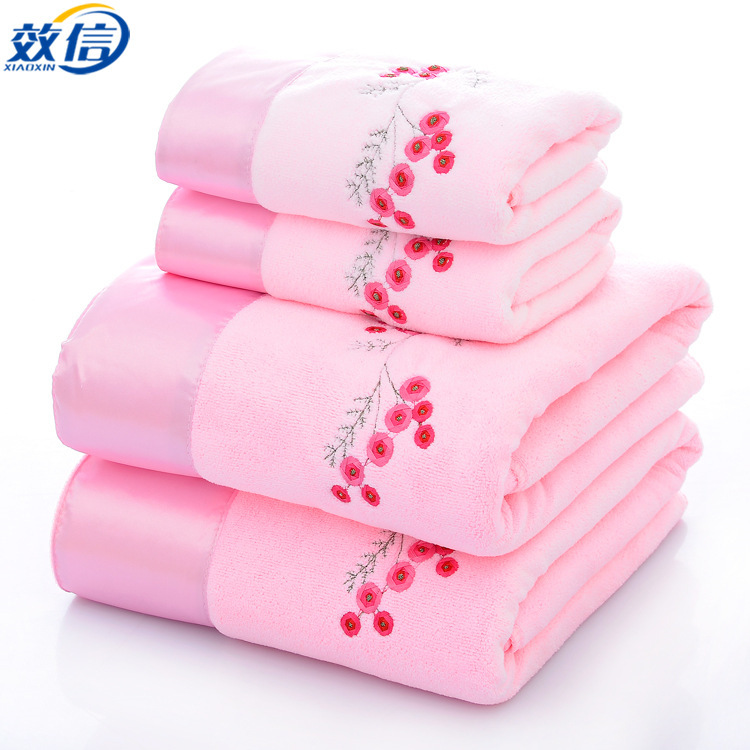 Microfiber Plum Blossom Patch Bath Towel, Absorbent Towel Set, Adult Quick-Dry Beach Towel, Scrubbed Quick-Dry Towel