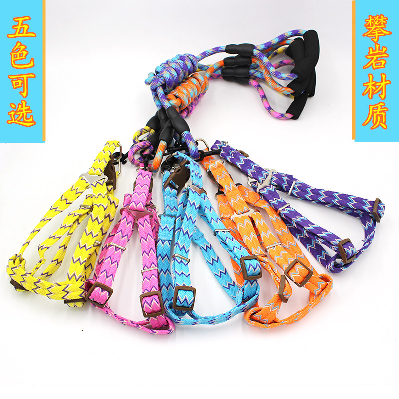 Para mascotas correa de nylon hilo pecho traje perro cuerda gato cadena collar suministros en stock al por mayor
