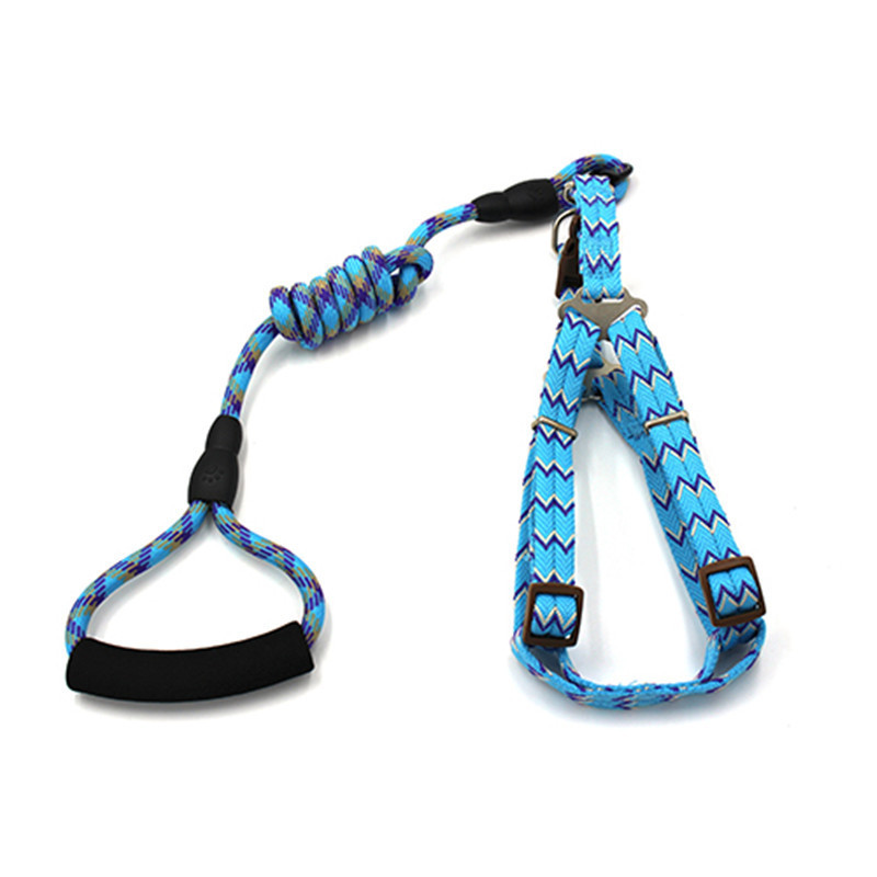 Para mascotas correa de nylon hilo pecho traje perro cuerda gato cadena collar suministros en stock al por mayor