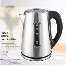 跨境1.8L家用304不銹鋼電熱水壺 透明水窗刻度熱水壺防干燒kettle