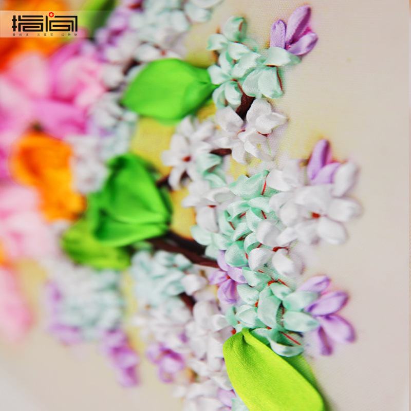 Nueva cinta bordado tridimensional bordado hecho a mano bricolaje colgando pintura sala de estar dormitorio estudio material paquete kit ramo colgante pintura