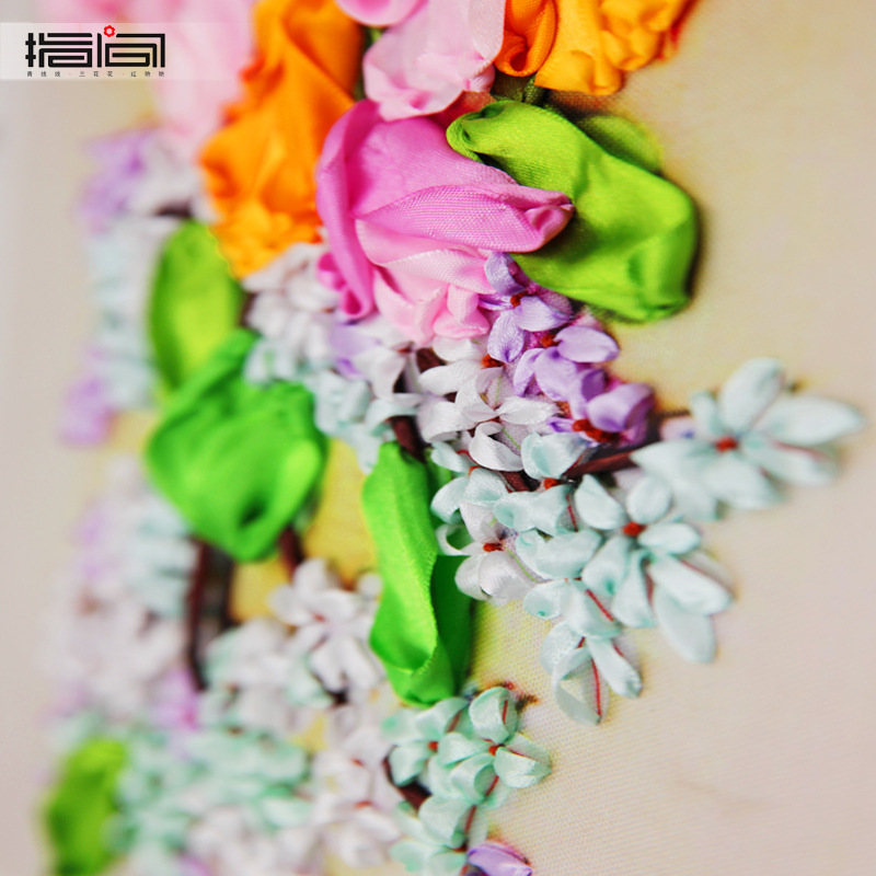 Nueva cinta bordado tridimensional bordado hecho a mano bricolaje colgando pintura sala de estar dormitorio estudio material paquete kit ramo colgante pintura