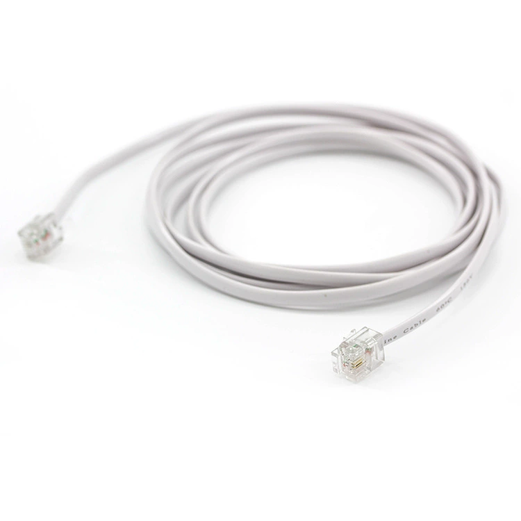 Производитель 5 м телефонной линии медная телефонная линия 6P2C двухъядерная телефонная линия готовая телефонная перемычка