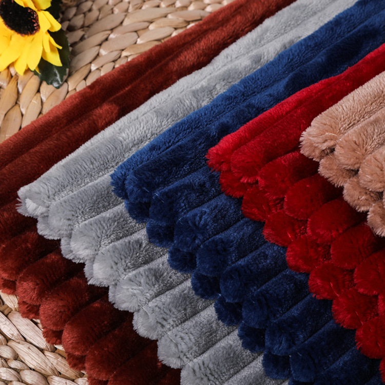 厂家供应单面KS条绒 剪花抽条法兰绒  秋冬毛绒玩具灯芯绒面料