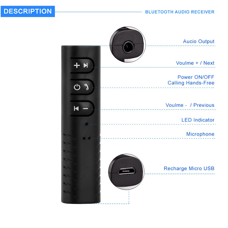 Портативный воротниковый Bluetooth аудиоприёмник карманного размера