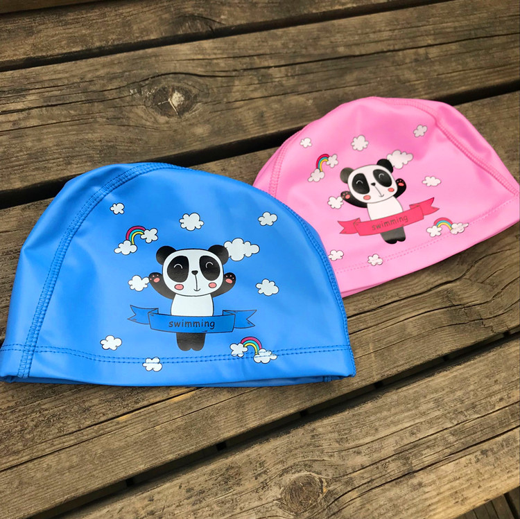Polyurethane cartoon waterproof swimming cap for swimming