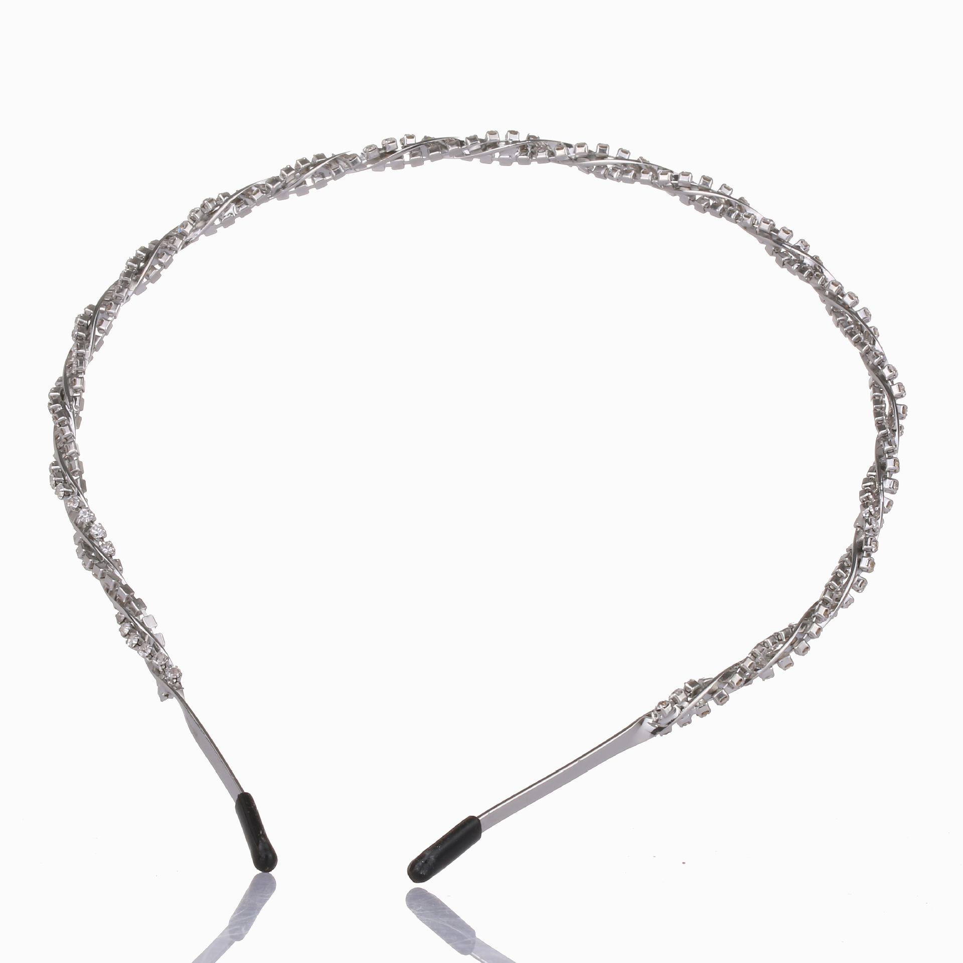 2019 nuevo estilo coreano accesorios para el cabello diadema onda de aleación de diamante-tocado incrustado diadema de una sola capa diadema de las mujeres al por mayor