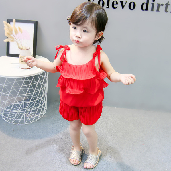 summer solid shiffon T-shirt girl's