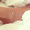 Fashionable accessory, ankle bracelet, nail sequins heart-shaped, European style, simple and elegant design