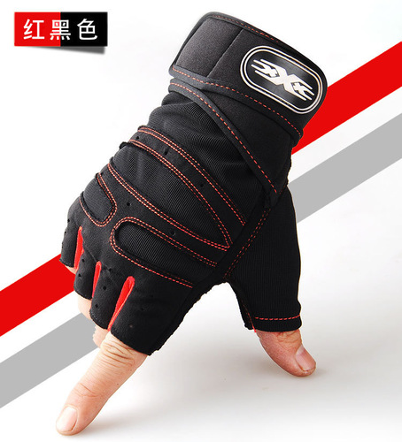 Weightlifting half-finger gloves men's sports fitness equipment outdoor cycling non-slip wrist guards breathable gloves wrist straps dumbbells