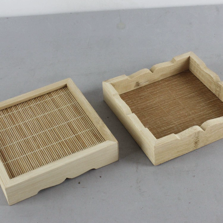 Bamboo coaster tea mat (bamboo), Japanese well‑style printed designs, multiple sizes