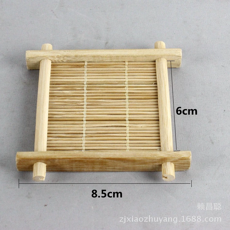 Bamboo coaster tea mat (bamboo), Japanese well‑style printed designs, multiple sizes