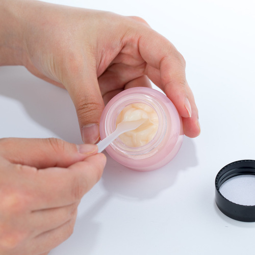 Pink cream box glass refill bottle face cream mask jar eye cream skin care product large capacity trial size travel portable