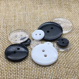 树脂透明两眼面包纽扣两孔毛领小扣子四眼面包垫扣钮扣装饰按扣