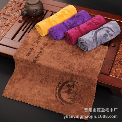 批發茶巾細纖維棉麻印花茶韻茶巾茶布柔軟吸水加厚割絨茶桌小茶布