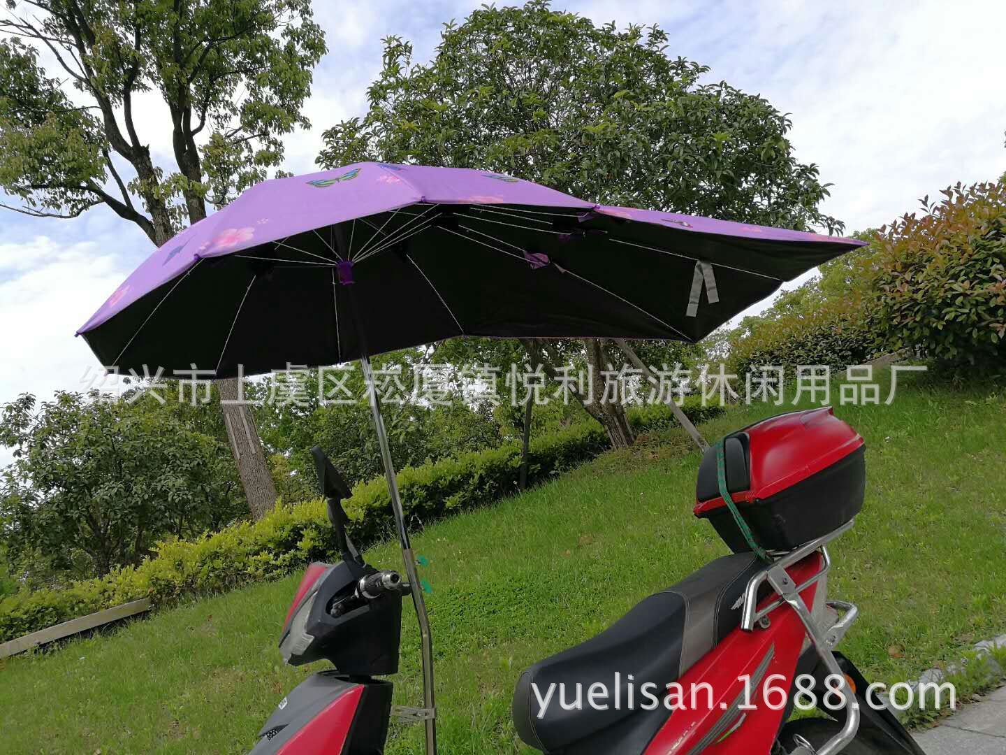 Directo de fábrica de vinilo de mariposa coche eléctrico paraguas batería coche cola de milano paraguas plegable sombrilla al por mayor