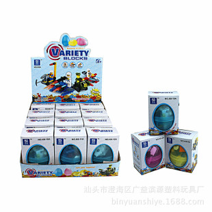 Character shake sound with the best selling explosions twisted egg building blocks twisted egg assembly Enlightenment puzzle building blocks toy factory wholesale