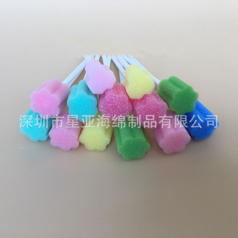 异形彩色环保婴儿奶瓶刷清洁用品不含塑胶棒聚氨酯口腔清洁海绵
