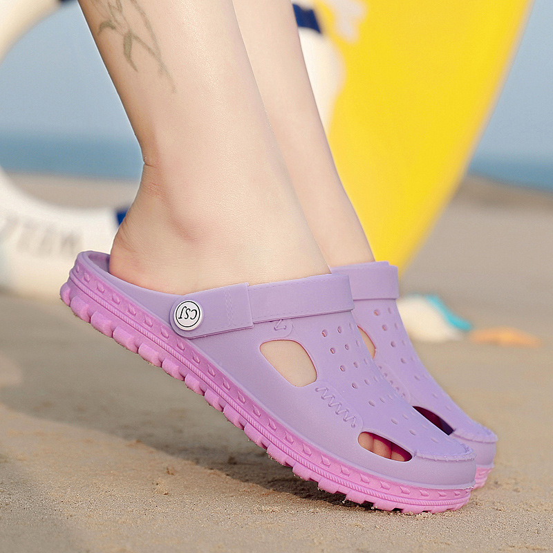 Vietnamese Closed-Toe Men's Sandals Couple Waterproof Non-Slip Clogs Youth Beach Casual Top Quality Garden Shoes_voghion.com